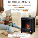 Cheminée bioéthanol sur Pieds brûleur 0,9 L, 3h de durée de combustion Style néo-rétro poêle dim. 40L x 30l x 50H cm Couverture 20-25 m² Noir