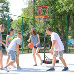 Canasta de baloncesto exterior con altura ajustable de 160 a 210 cm, canasta de baloncesto con soporte, ruedas y base rellenable, color negro