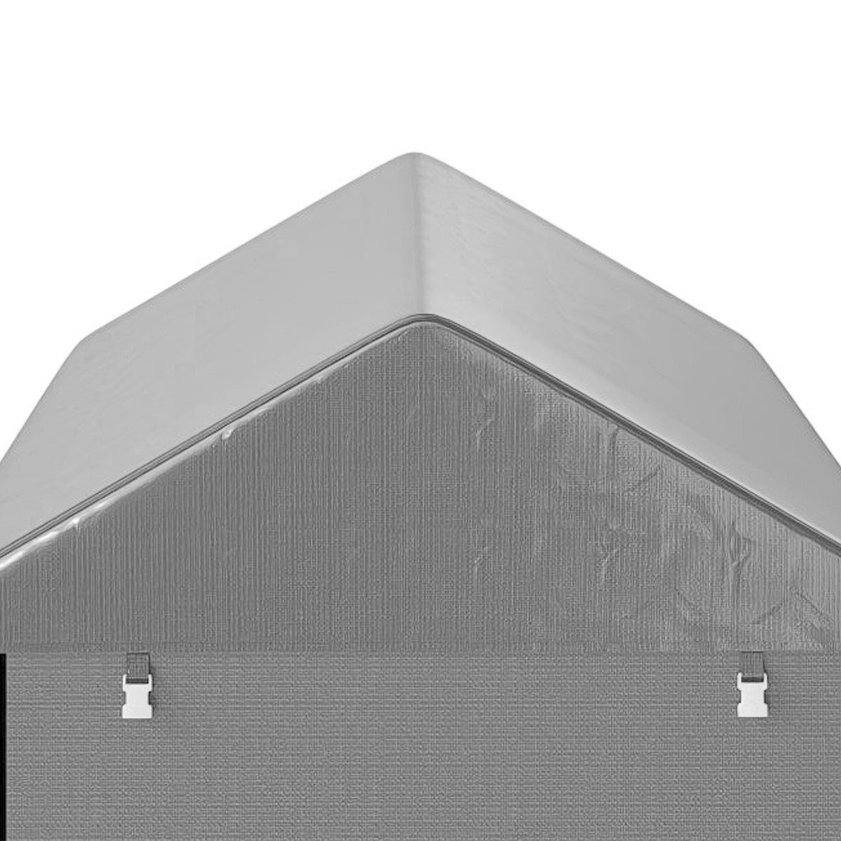 Capanno da giardino impermeabile con 2 scomparti, porta avvolgibile con cerniera, 120x179x165 cm, grigio chiaro