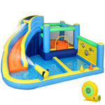Château gonflable avec souffleur 8 en 1, parc aquatique, toboggan, trampoline, piscine à balles, oxford, multicolore