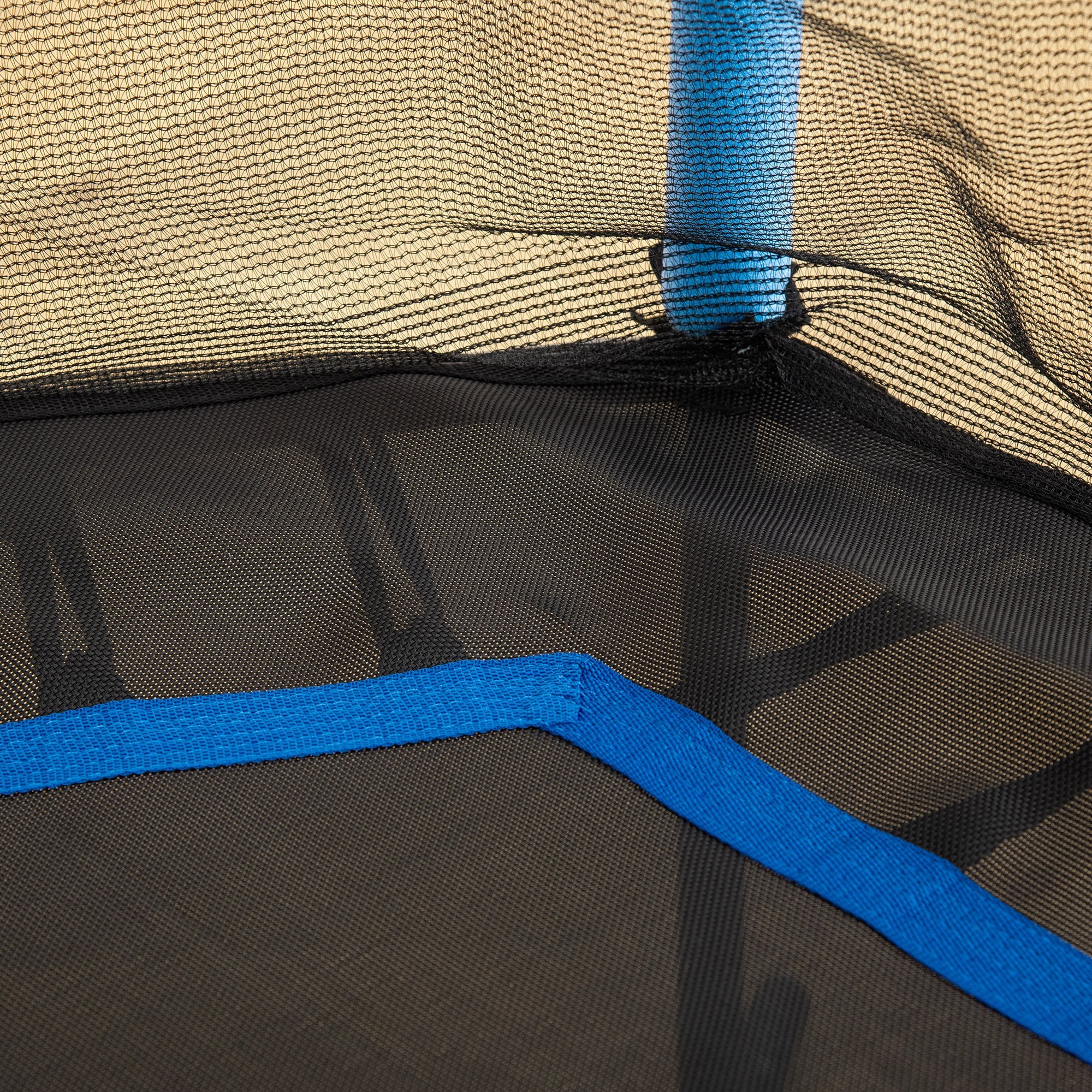 Trampoline pour enfant 1,22 x 1,11 x 1,9 m filet de sécurité porte zippée 6 poteaux rembourrés inclus bleu noir