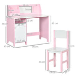 Ensemble table et chaise pour enfant avec tableau blanc - bureau pour enfant +5 ans - 90L x 45l x 85H cm rose