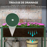 Jardinière sur Pieds Potager dim. 109L x 44l x 80H cm étagère 2 Roues + Insert d'irrigation métal Vert