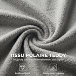 Chaise de Bureau Pivotante en Fourrure Teddy, Hauteur Réglable, Roulettes, Mousse Haute Résilience, Gris