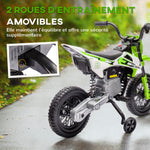 Moto électrique pour enfant moto cross pour enfants de 3 à 6 ans 2 moteurs 12V vitesse max. 5 km/h vert