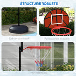 Support panier de basket-ball 2 en 1 avec hauteur réglable 129-179 cm et jeu de 6 fléchettes magnétique