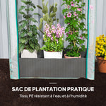 Mini serre de jardin serre balcon avec sac de plantation et housse en plastique renforcé, porte enroulable, transparente