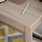 Bureau avec rangement bibliothèque en bois moderne avec étagères et grand plateau pour petits espaces maison