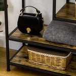 Table console style industriel avec 4 niveaux de rangement 3 étagères inférieures 99,6 x 33,6 x 74 cm