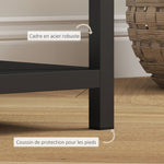 Mesa consola estrecha de 4 niveles estilo industrial con marco de acero, 110 x 30 x 75 cm, negro