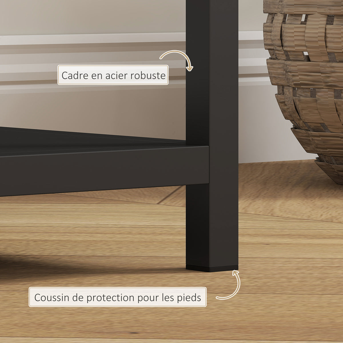 Mesa consola estrecha de 4 niveles estilo industrial con marco de acero, 110 x 30 x 75 cm, negro