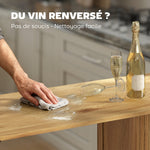 Table Haute Mange Debout, Table de Bar avec 3 Étagères de Rangement et Pieds en Métal, 112x50x106cm, Bois Naturel