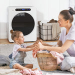 Sèche linge à évacuation, sèche-linge électrique 1000 W 3 Kg, modes Extra Dry et ECO, minuterie, acier inoxydable, blanc