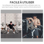 Disques de Poids 2,5/2,5/5/5 kg, Total 15 kg, en Acier, 4 Poids Musculation pour Barres Olympiques 50 mm, Acier, Noir