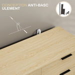 Commode 6 tiroirs Commode moderne pour chambre à coucher avec design anti-basculement 110L x 40l x 75H cm Aspect bois