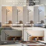 Lámpara de pie LED de 42W regulable, 2700K-6500K, 4 colores, regulación continua, 4 modos de escena, mando a distancia y control táctil