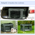 Borsa da trasporto pieghevole per animali domestici con maniglia in tessuto a rete 60 x 42 x 42 cm grigio nero
