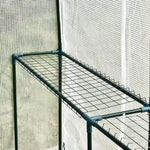 Serre de jardin PE avec étagère 2 niveaux, serre de balcon, bâche renforcée 140 g/m², acier, porte zippée