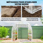 Serre tunnel de jardin 6m² serre de jardin tunnel 195x295x195cm cadre acier galvanisé, bâche PE 150g/m² transparent