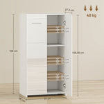 Meuble à chaussures 10 paires, armoire à chaussures à haute brillance 5 niveaux, étagères réglables, 55x36x108cm, blanc