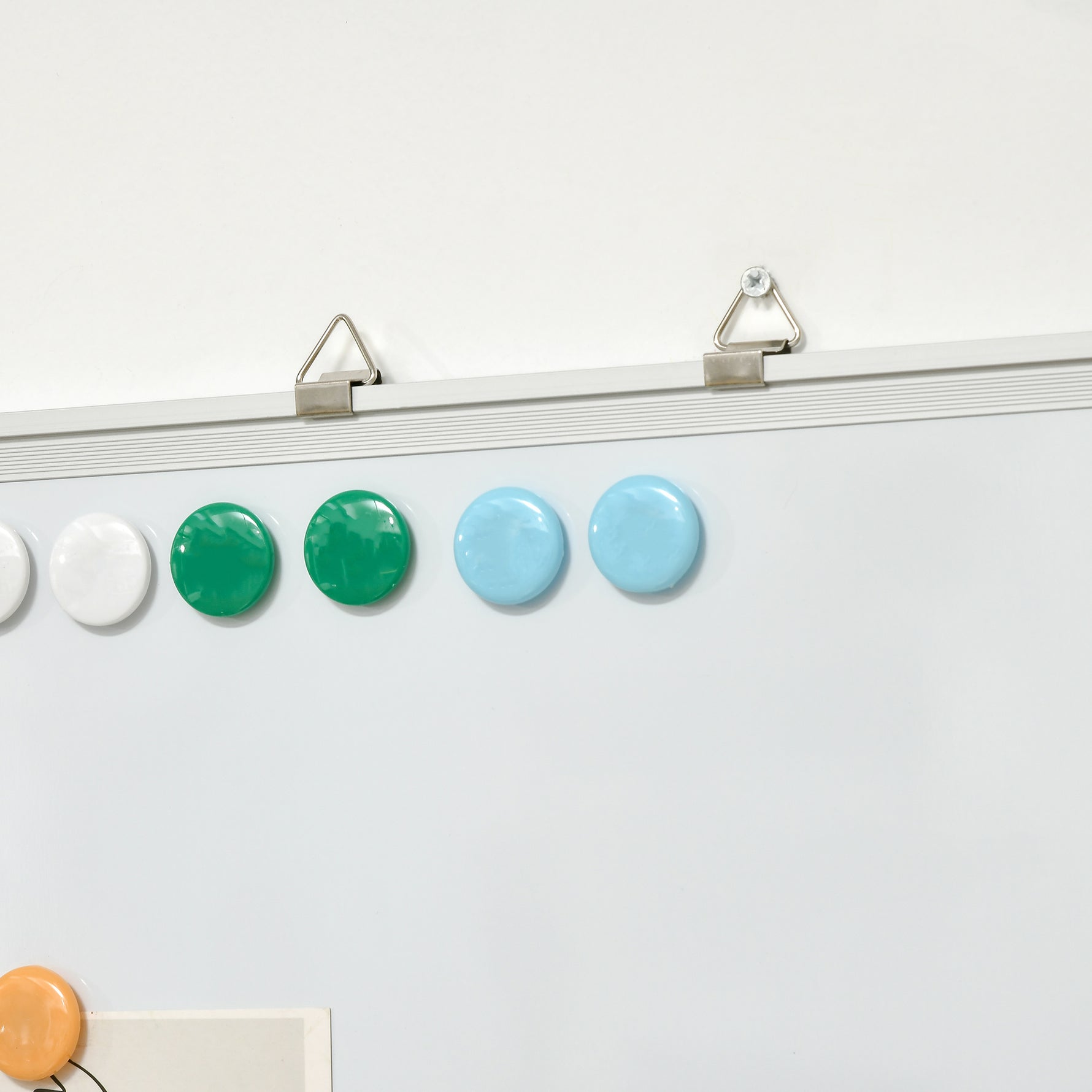 Tableau blanc magnétique cadre aluminium 60 x 45 cm avec feutres, effaceur et aimants