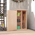 Armoire abri de Jardin Remise pour Outils Bois de Sapin pré-huilé Toit bitumé incliné - Grande Porte