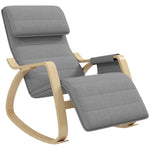 Fauteuil relax à bascule fauteuil allaitement avec repose-pieds réglable, poche latérale et appui-tête, gris
