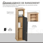 Support Papier Toilette - Porte-Papier Toilette - 2 Niveaux MDF Gris Bambou