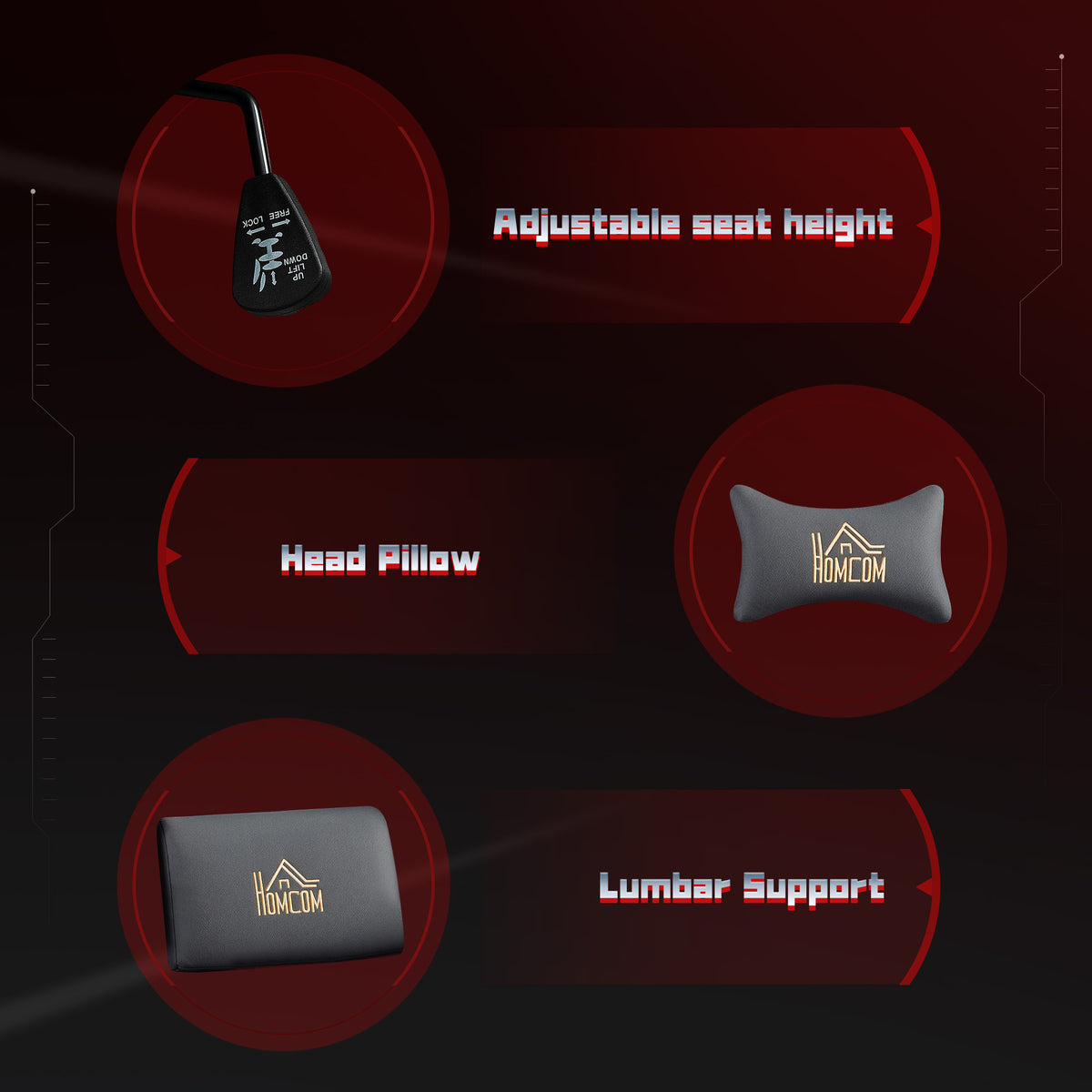 Ergonomische gamestoel, gamerfauteuil met 3D-armleuningen, kantelbare rugleuning, in hoogte verstelbaar, 72x76x132cm, grijs