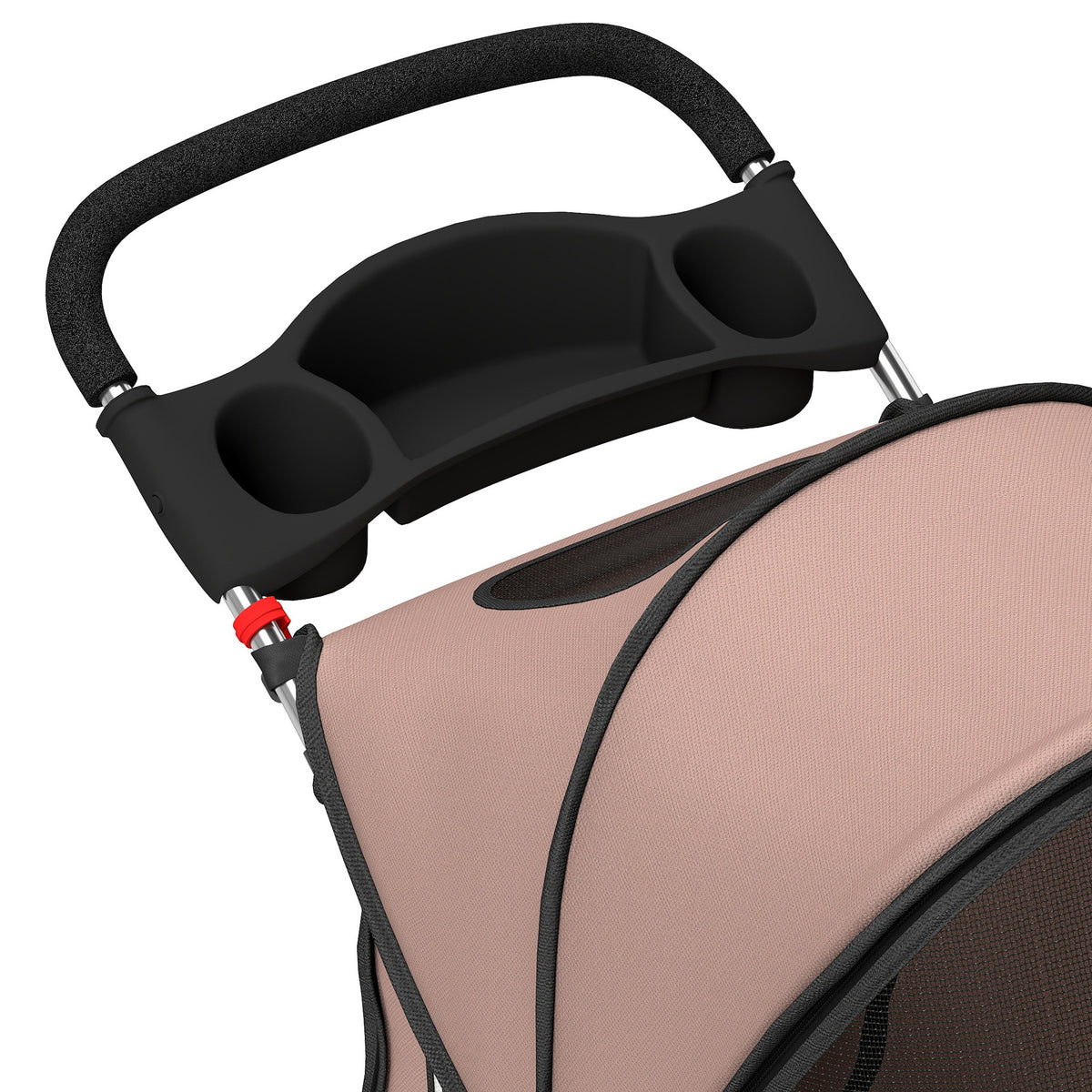 Hondenbuggy met 4 wielen, inklapbare wagen met verstelbare kap, opbergmand, 77x44x102cm, koffiekleur