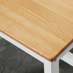 Lot de 4 chaises de salle à manger en bois massif chaise de cuisine esprit campagne dossier croisé blanc et chêne