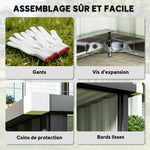 Abri Robot Tondeuse Garage pour Robot Tondeuse avec Toit incliné en acier galvanisé, 108 x 86 x 62,5 cm, gris foncé