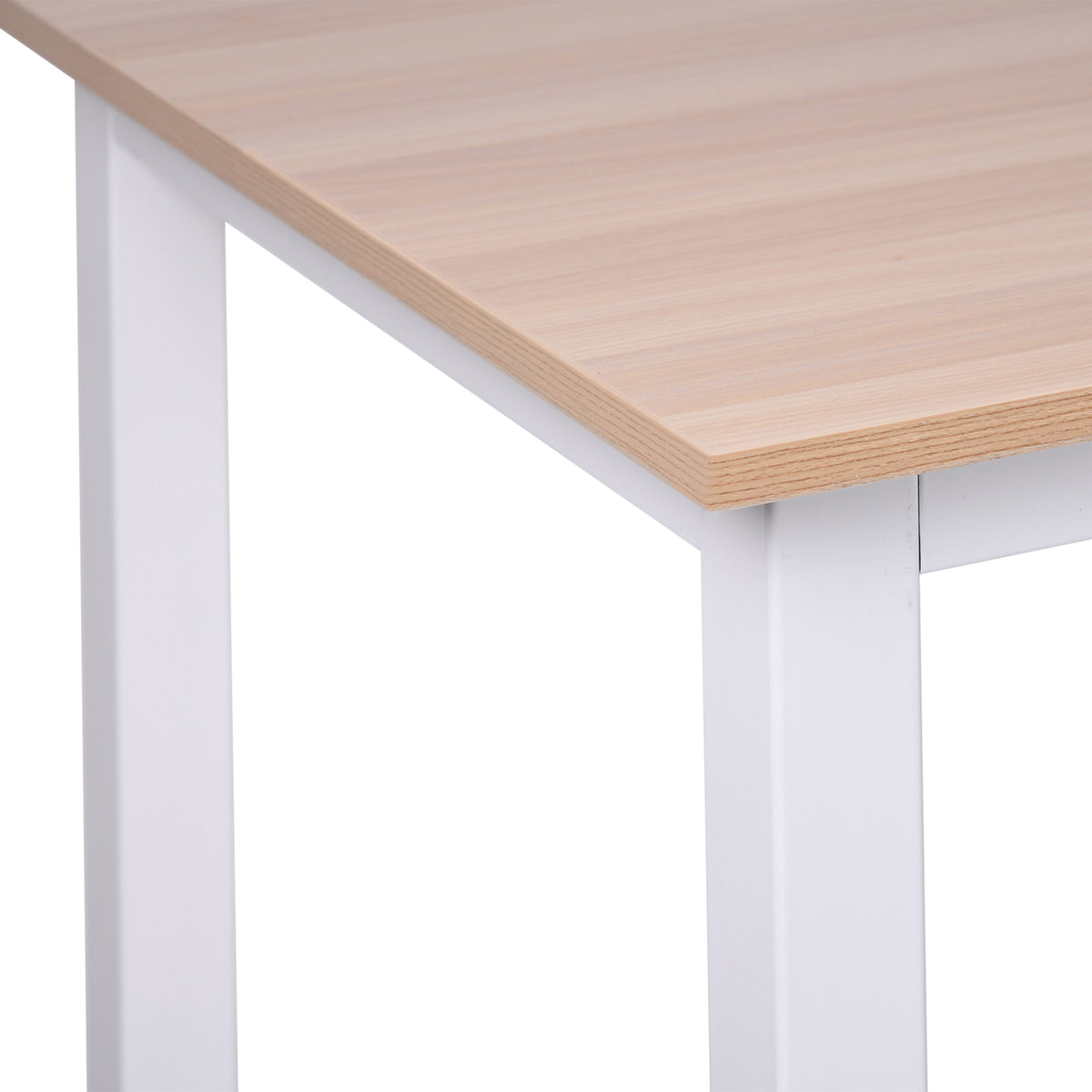Table d'ordinateur table de salle à manger 120L x 60l x 76H cm chêne et Blanc Multifonction Grand Plateau Cadre Robuste en métal