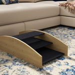 Bascule Chien Agility Réversible 2-en-1 Escalier pour Chien 3 Marches en Bois 80x39,5x20cm, Bois Naturel