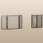 Pare feu cheminée pliable 3 panneaux, pare-étincelles cheminée, grille de protection cheminée en maille de métal noir