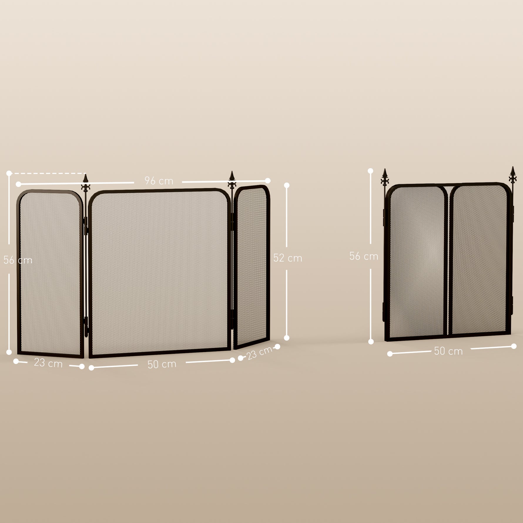 Pare feu cheminée pliable 3 panneaux, pare-étincelles cheminée, grille de protection cheminée en maille de métal noir