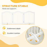 Lot de 2 barrières de sécurité barrière modulable pliable pour animaux de compagnie pied de support 154,5 x 61 cm blanc