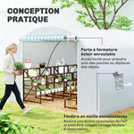 Serre de Jardin Tunnel Surface Sol 18 m² 6L x 3l x 2H m châssis Tubulaire renforcé 24 mm 8 fenêtres Blanc