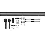 244 CM quincaillerie de porte coulissante sans perçage kit de rail pour porte de grange simple en acier noir