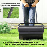 Rouleau à gazon rouleau de jardin 50 cm, remplissage sable eau, poignée ergonomique, 58 x 32,5 x 113 cm, noir