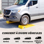 Ensemble de 2 rampes pour voiture véhicule utilitaire rampe de chargement dim. 70L x 19,5l x 7,8H cm PP jaune