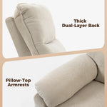 Fauteuil Releveur Électrique Massage et Chaleur Fauteuil Relax Électrique Chenille Ports USB Dossier Inclinable Crème