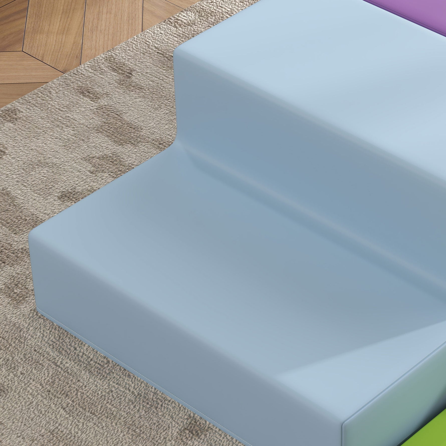 4 blocs de construction XL - modules de motricité - mousse EPE polyuréthane, vert orange violet et bleu