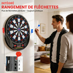 Jeu de fléchettes électronique avec embouts souples, doubles écrans LED, 33 jeux, 202 variations, jusqu'à 8 joueurs