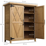 Abri de jardin armoire de jardin 3 étagères 2 portes toit en tôle galvanisé étanche bois sapin 75 x 40 x 90 cm jaune
