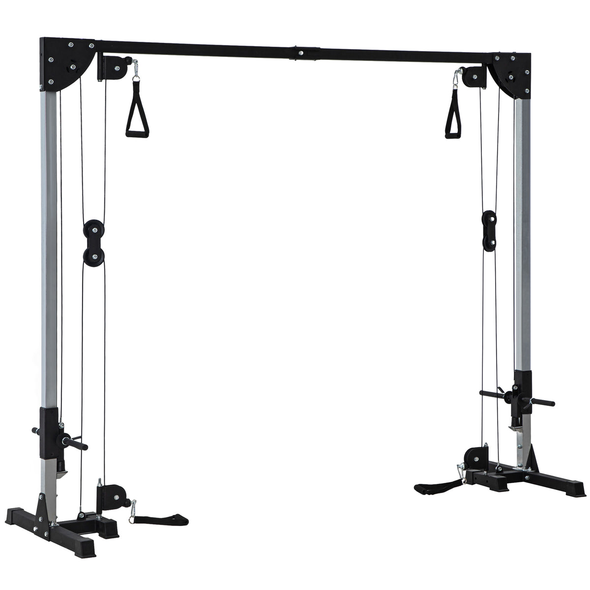 Appareil de musculation double poulie vis à vis crossover, charge libre avec haltère 2 x 50kg dim. 245L x 85l x 207H cm