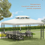 Toldo de repuesto para cenador crema 3 x 4 m
