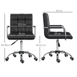 Chaise de bureau fauteuil manager pivotant hauteur réglable revêtement synthétique capitonné noir