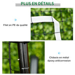 Filet de rebond de football ajustable hauteur angle réglables rebondeur pour football pliable cible sardines de fixation fournies 123 x 73 x 178,5 cm noir blanc