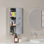 Armoire à pharmacie murale à 3 niveaux en acier inoxydable avec porte verrouillable en verre avec 2 clés